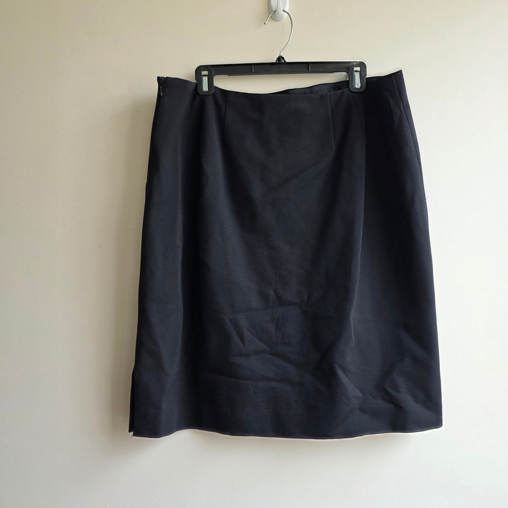 Dana Buchman Black Pencil Skirt Size 16 Workwear Professional Lined Office Comfy - Picture 2 of 6